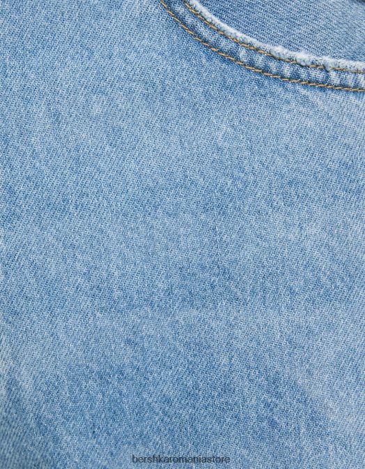 Bershka bărbați blugi largi din anii \'90 albastru deschis Z86D3133 îmbrăcăminte