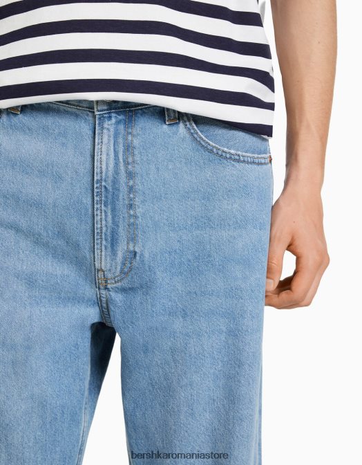 Bershka bărbați blugi largi din anii \'90 albastru deschis Z86D3135 îmbrăcăminte