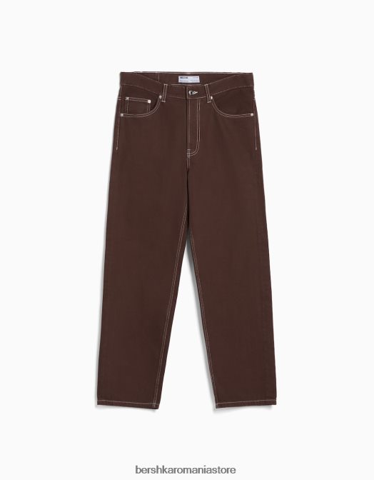 Bershka bărbați blugi largi din anii \'90 maro Z86D3134 îmbrăcăminte