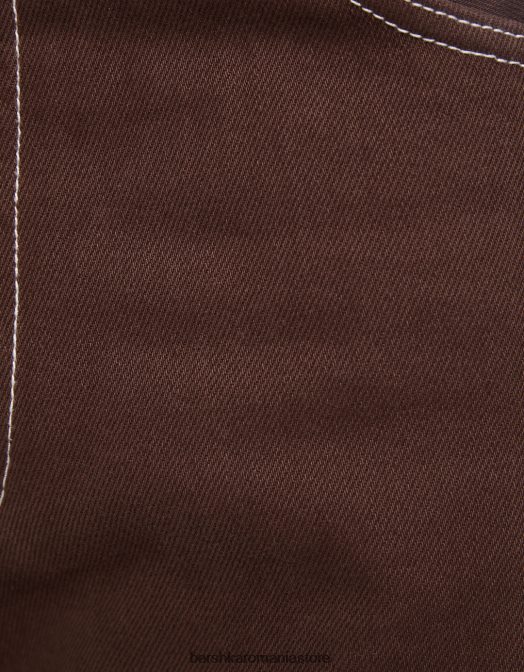 Bershka bărbați blugi largi din anii \'90 maro Z86D3134 îmbrăcăminte