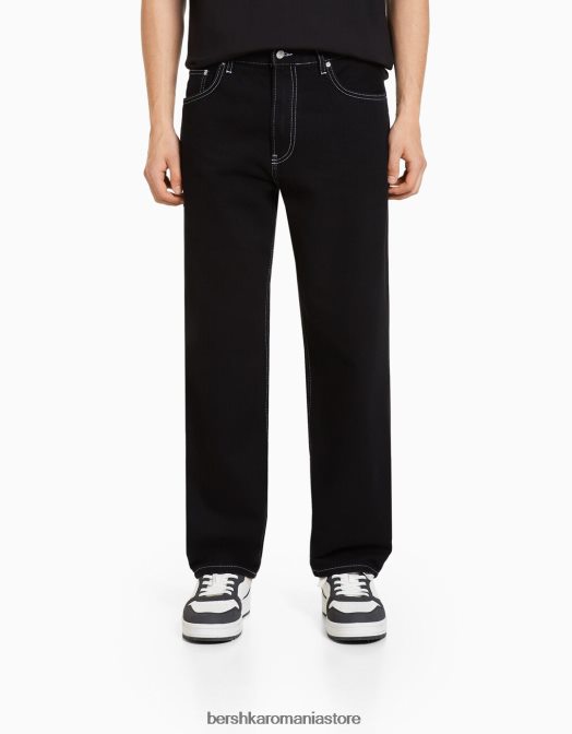 Bershka bărbați blugi largi din anii \'90 negru Z86D3132 îmbrăcăminte