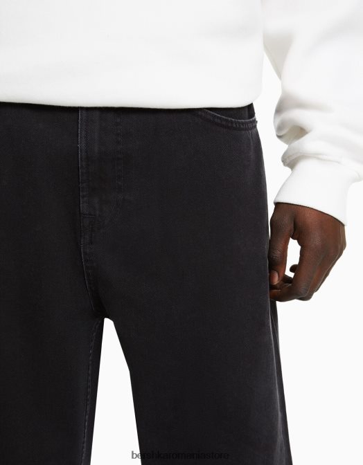 Bershka bărbați blugi largi negru Z86D3164 îmbrăcăminte