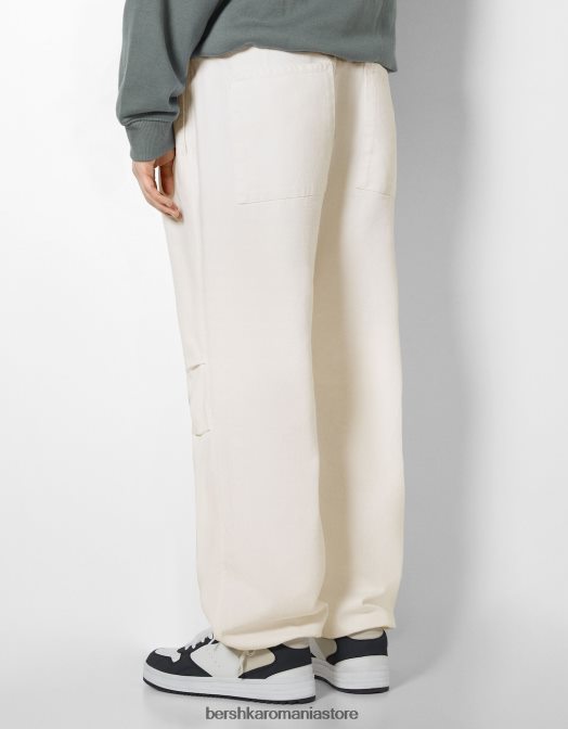 Bershka bărbați blugi parașuta cremă Z86D3115 îmbrăcăminte