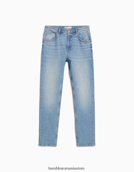 Bershka bărbați blugi slim fit albastru deschis Z86D3196 îmbrăcăminte