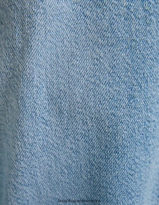 Bershka bărbați blugi slim fit albastru deschis Z86D3196 îmbrăcăminte