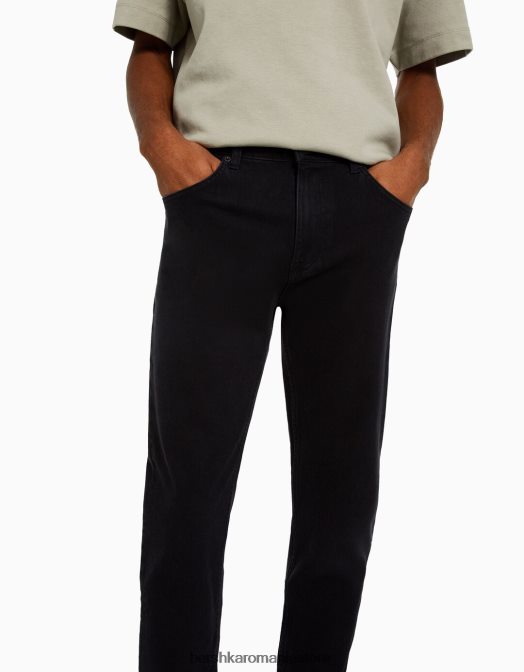 Bershka bărbați blugi slim fit negru Z86D3195 îmbrăcăminte