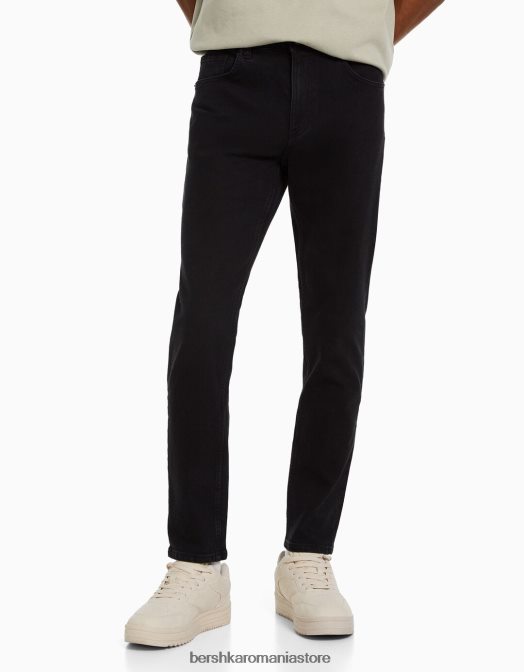 Bershka bărbați blugi slim fit negru Z86D3195 îmbrăcăminte