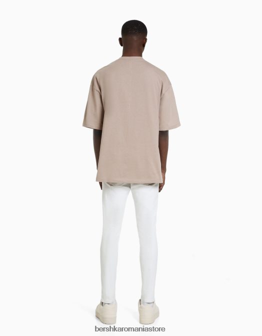 Bershka bărbați blugi super skinny alb Z86D3154 îmbrăcăminte