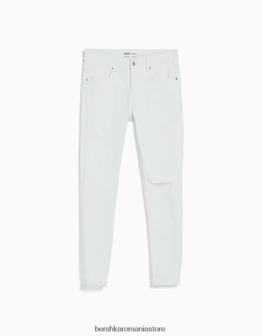 Bershka bărbați blugi super skinny alb Z86D3154 îmbrăcăminte