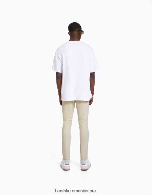 Bershka bărbați blugi super skinny rupti nisip Z86D3183 îmbrăcăminte