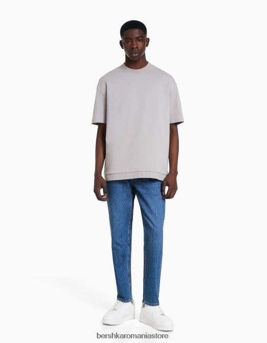 Bershka bărbați blugi vintage cu ajustare dreaptă albastru Z86D3141 îmbrăcăminte