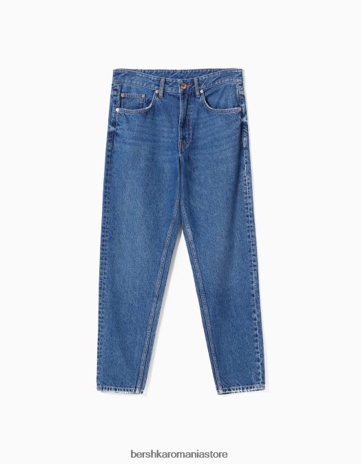 Bershka bărbați blugi vintage cu ajustare dreaptă albastru Z86D3141 îmbrăcăminte