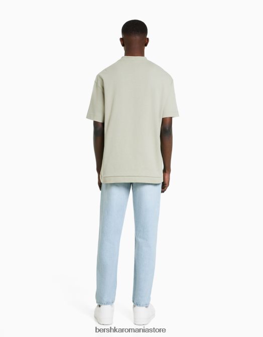 Bershka bărbați blugi vintage cu ajustare dreaptă albastru deschis Z86D3124 îmbrăcăminte