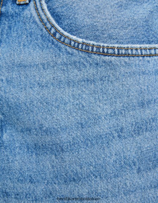 Bershka bărbați blugi vintage cu ajustare dreaptă albastru deschis Z86D3125 îmbrăcăminte