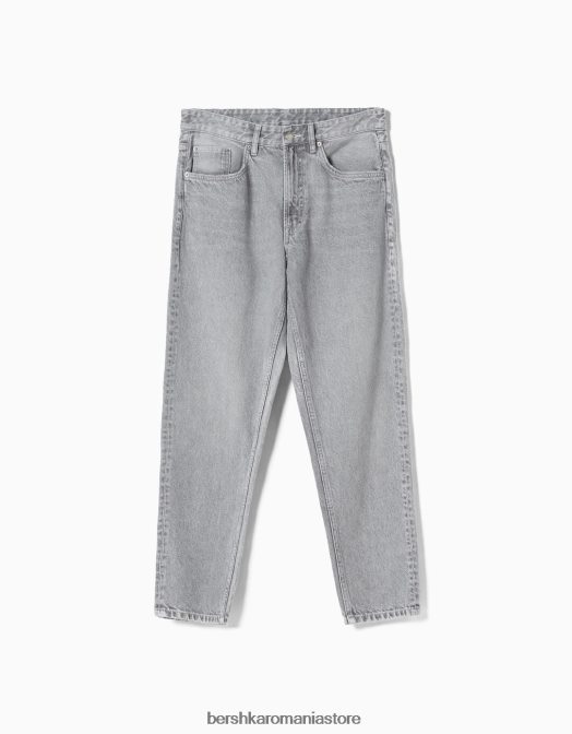 Bershka bărbați blugi vintage cu ajustare dreaptă gri Z86D3142 îmbrăcăminte