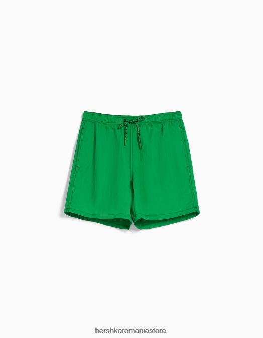 Bershka bărbați pantaloni scurți cu fir contrastant verde Z86D3408 îmbrăcăminte