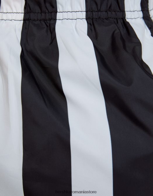 Bershka bărbați pantaloni scurți de bord în dungi alb Z86D3403 îmbrăcăminte