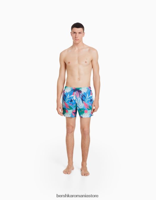 Bershka bărbați pantaloni scurți imprimați fucsie Z86D3398 îmbrăcăminte