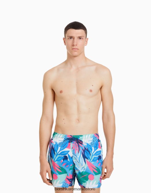 Bershka bărbați pantaloni scurți imprimați fucsie Z86D3398 îmbrăcăminte