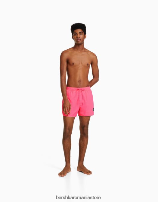 Bershka bărbați pantaloni scurți neon de bază fucsie Z86D3393 îmbrăcăminte