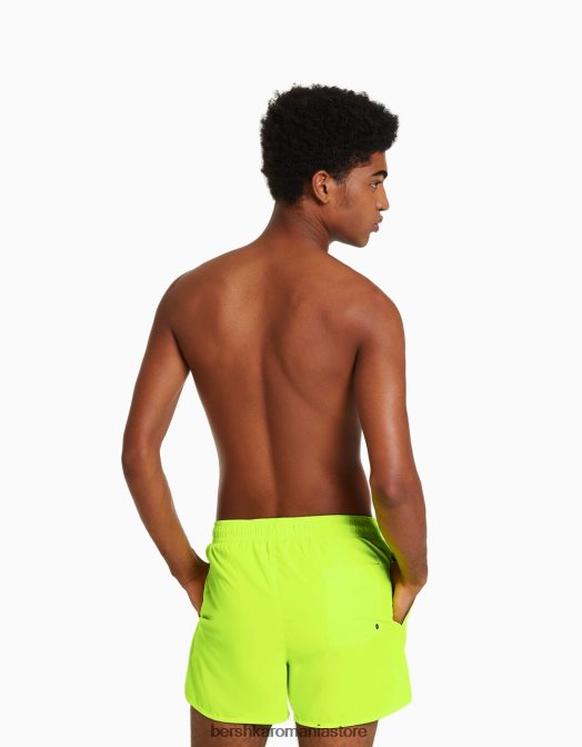 Bershka bărbați pantaloni scurți neon de bază galben Z86D3392 îmbrăcăminte
