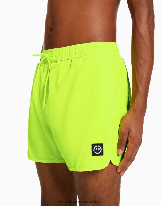 Bershka bărbați pantaloni scurți neon de bază galben Z86D3392 îmbrăcăminte