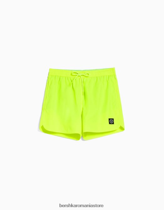 Bershka bărbați pantaloni scurți neon de bază galben Z86D3392 îmbrăcăminte