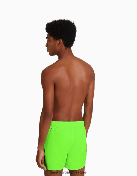 Bershka bărbați pantaloni scurți neon de bază lămâie verde Z86D3390 îmbrăcăminte