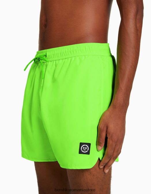 Bershka bărbați pantaloni scurți neon de bază lămâie verde Z86D3390 îmbrăcăminte
