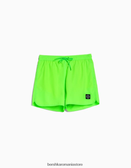 Bershka bărbați pantaloni scurți neon de bază lămâie verde Z86D3390 îmbrăcăminte