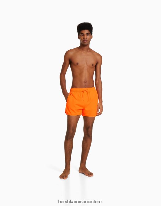 Bershka bărbați pantaloni scurți neon de bază portocale Z86D3391 îmbrăcăminte