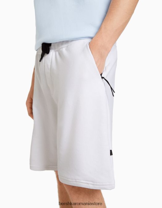Bershka bărbați bermude cargo de pluș alb Z86D3290 îmbrăcăminte