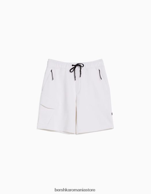 Bershka bărbați bermude cargo de pluș alb Z86D3290 îmbrăcăminte