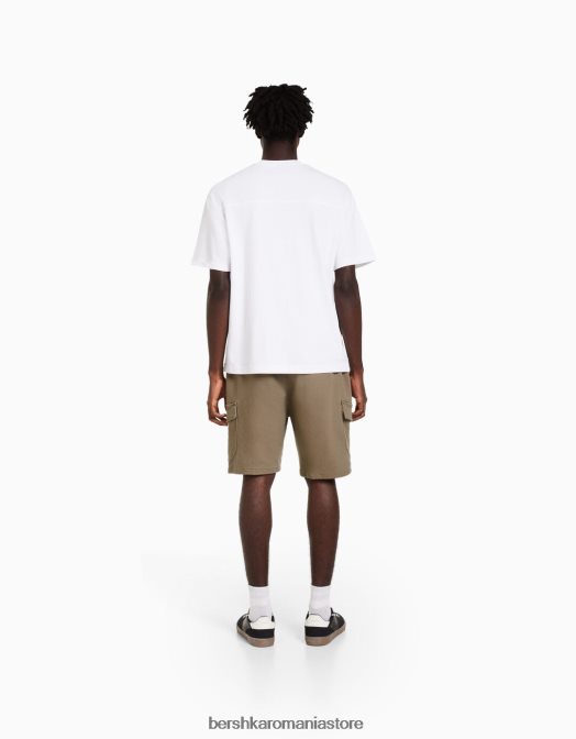 Bershka bărbați pantaloni scurti de transpirație cargo bermude cămilă Z86D3283 îmbrăcăminte
