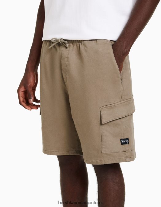 Bershka bărbați pantaloni scurti de transpirație cargo bermude cămilă Z86D3283 îmbrăcăminte