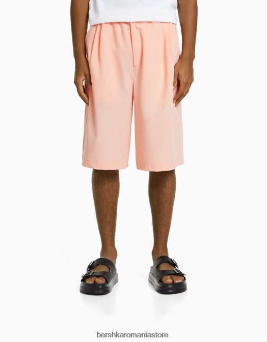 Bershka bărbați bermudă croită cu picioare largi roz Z86D3024 îmbrăcăminte