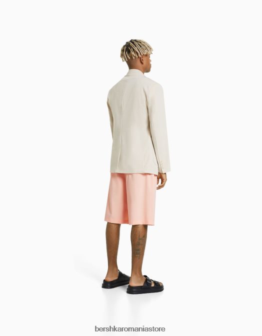 Bershka bărbați bermudă croită cu picioare largi roz Z86D3024 îmbrăcăminte