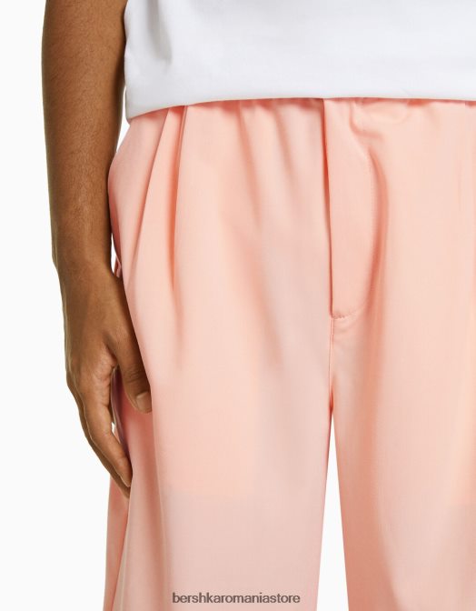 Bershka bărbați bermudă croită cu picioare largi roz Z86D3024 îmbrăcăminte