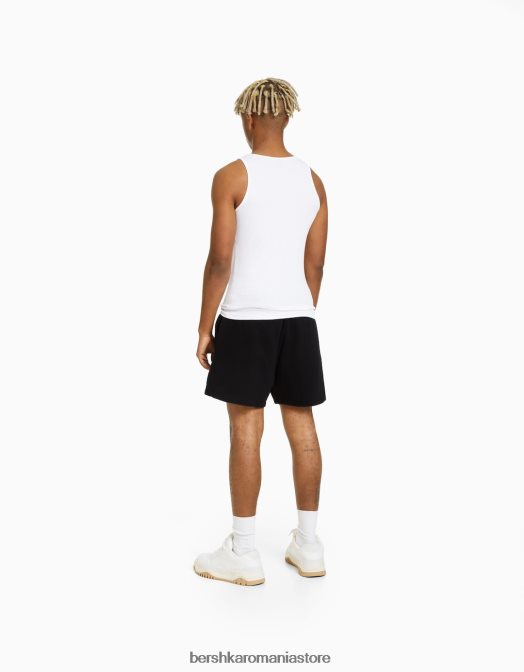 Bershka bărbați bermudă cu imprimeu box negru Z86D3324 îmbrăcăminte