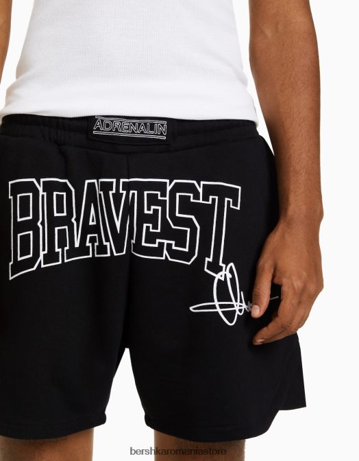 Bershka bărbați bermudă cu imprimeu box negru Z86D3324 îmbrăcăminte