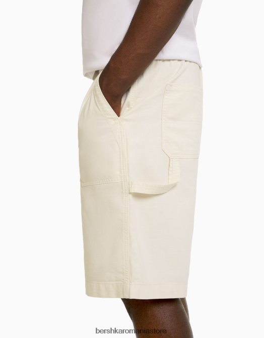 Bershka bărbați bermudă de jogger din amestec de bumbac și in nisip Z86D3358 îmbrăcăminte
