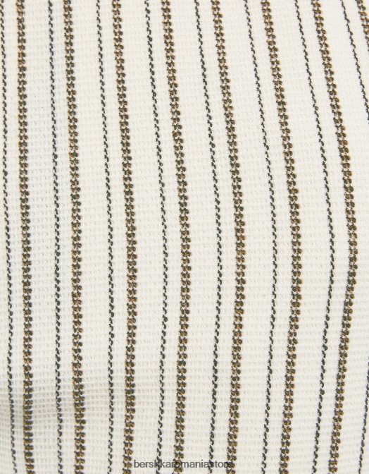 Bershka bărbați bermudă de jogger rustic în dungi cremă Z86D3369 îmbrăcăminte