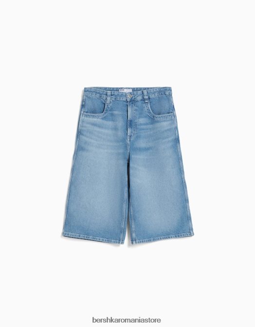 Bershka bărbați bermudă din denim din anii \'90 super largi albastru deschis Z86D3376 îmbrăcăminte