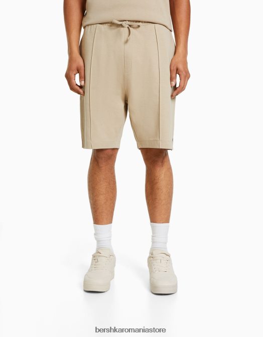 Bershka bărbați bermudă interlock plush cămilă Z86D3374 îmbrăcăminte