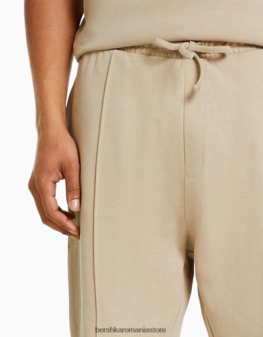 Bershka bărbați bermudă interlock plush cămilă Z86D3374 îmbrăcăminte