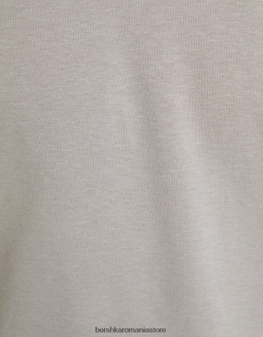 Bershka bărbați bermudă interlock plush gri Z86D3375 îmbrăcăminte