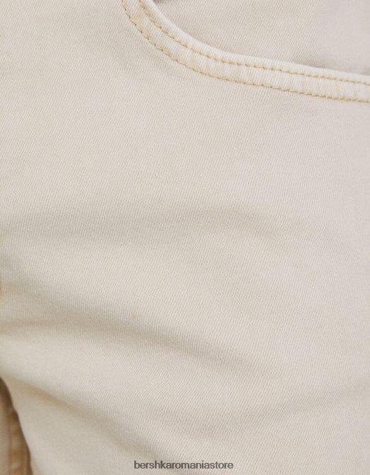 Bershka bărbați bermudă skinny roll-up din denim bej Z86D3346 îmbrăcăminte