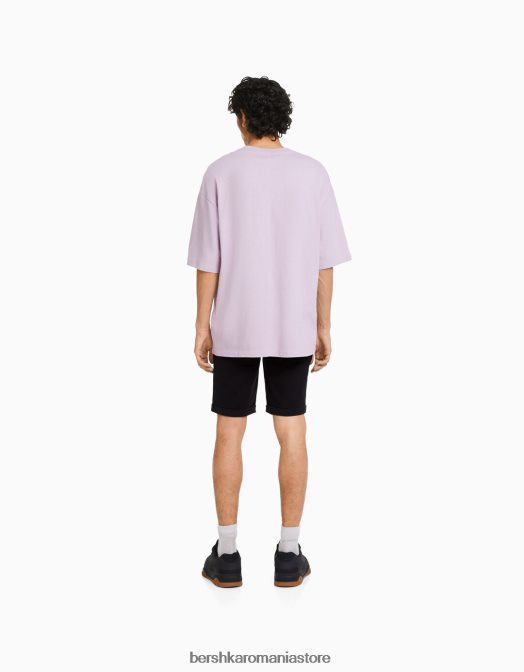 Bershka bărbați bermudă skinny roll-up din denim negru Z86D3347 îmbrăcăminte