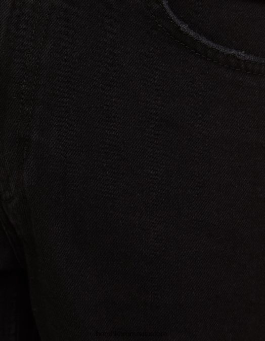 Bershka bărbați bermudă slim fit din denim rupt negru Z86D3303 îmbrăcăminte