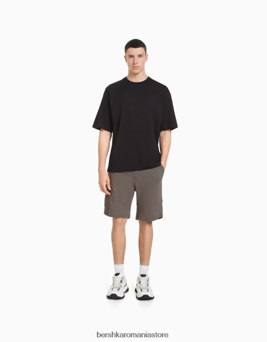 Bershka bărbați bermude cargo de pluș gri Z86D3327 îmbrăcăminte